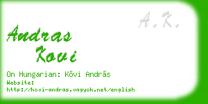andras kovi business card