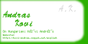 andras kovi business card